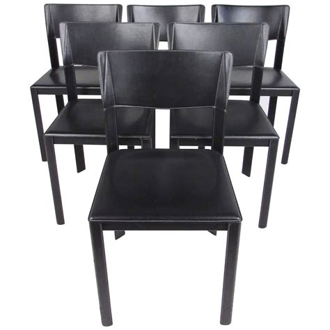 Set Of Italian Modern Leather Dining Room Chairs For Sale At 1stdibs