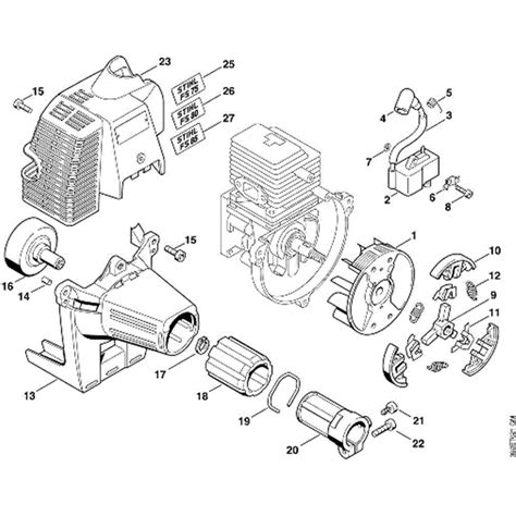 stihl fs  brushcutter fs parts diagram  ignition system clutch