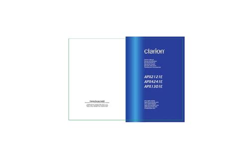 clarion apxe owners manual   manualslib