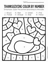 Thanksgiving Color Number Turkey Worksheets Preschool Kindergarten Word Sight Dinner Comment Leave sketch template