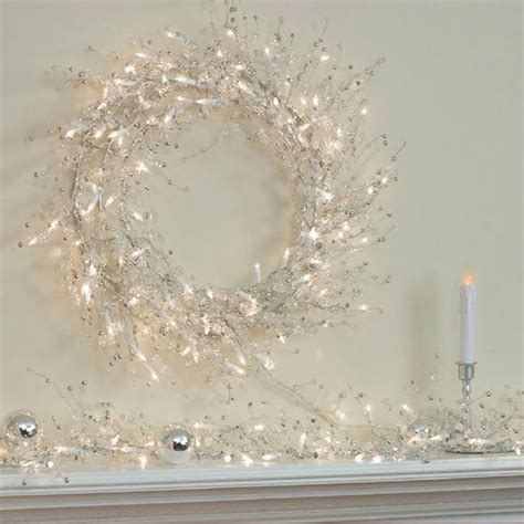 ge glitter gem garland clear bright indoor christmas holiday  li