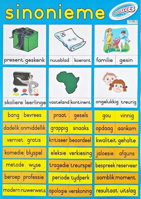 sinonieme afrikaans language teaching posters teaching emotions