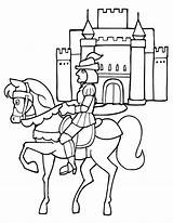 Knights Colorear Castles Cavallo Ritter Chevalier Castillos Chateau Animali Caballero Cavalli Moyen Enregistrée sketch template