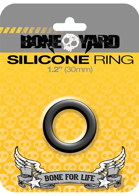 bone yard silicone ring cockring black 1 2 inch diameter