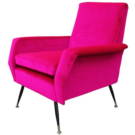 incredible bold pink velvet italian lounge chair  stdibs