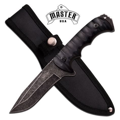 Fixed Blade Knife Masterusa Black Tactical Full Tang