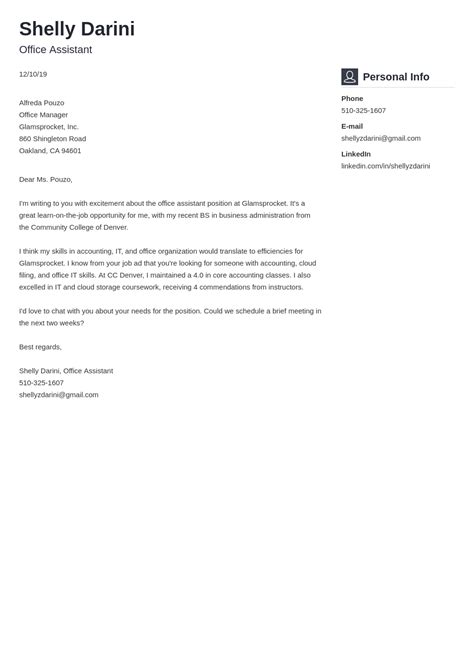 office assistant cover letter examples templates