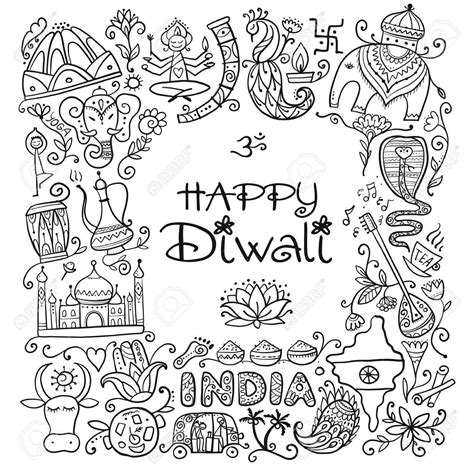 indian diwali festival holiday sketch   design vector
