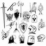 Medieval Weapons Coloring Pages Ridders Knights Ronde Tafel Template Van Weapon sketch template