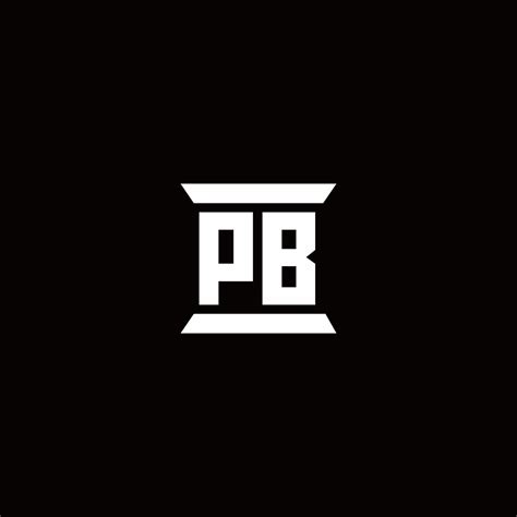 pb logo monogram  pillar shape designs template  vector art  vecteezy
