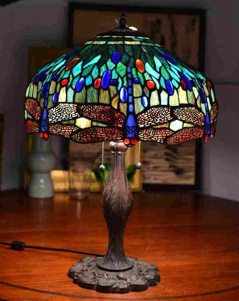 tiffany style stained glass dragonfly table lamp oct 09 2018
