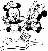 Mickey Minnie Coloring Mouse Baby Pages Bebe Para sketch template