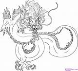 Dragon Chinese Drawing Draw Library Step Dragons Clipart sketch template