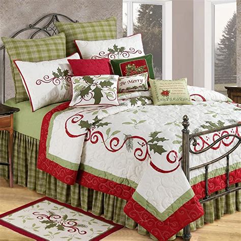 90x92 Full Queen Size Quilt Set Holiday