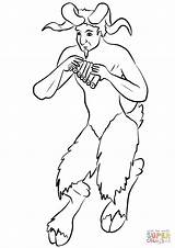 Satyr Coloring Pages Drawing sketch template