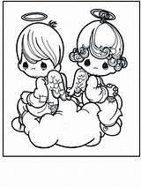 Precious Moments Coloring Pages Angels Printable Kids Angel Baby Valentines sketch template
