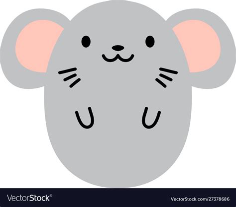 gray cute mouse face royalty  vector image