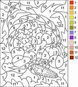 Number Color Autumn Pages Coloring sketch template