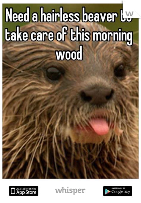 Need A Hairless Beaver To Take Care Of This Morning Wood