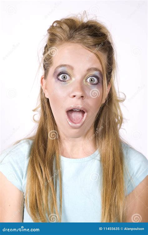 expression girl surprised mouth open stock image image