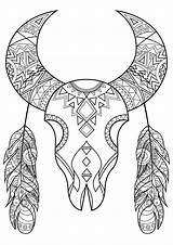 Adult Colorare Mandala Indiano Bison Damerica Amérique Adulti Coloriage Justcolor Buffalo Intricate Crane Wolf Apache Coloriages Americans Ornate sketch template