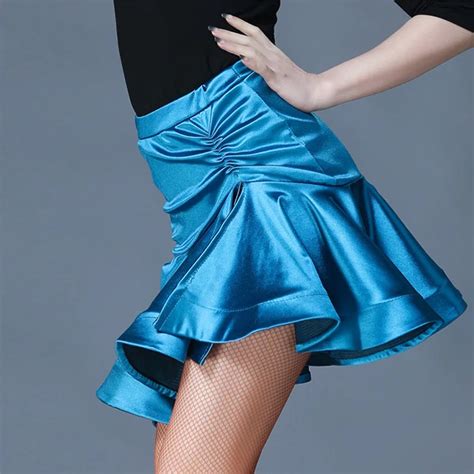 Latin Dance Skirt New Female Adult Skirt Green Black Sexy Skirt Latin