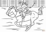Realistic Caballo Montada Rodeo Colorare Ausmalbilder Western Horseback Bronco sketch template