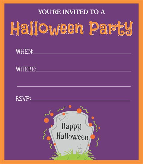 printable halloween invitations templates blank