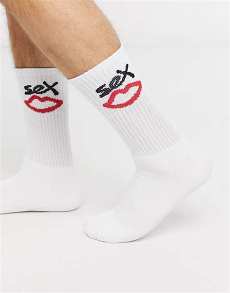 Sex Skateboards Logo Socks In White Asos