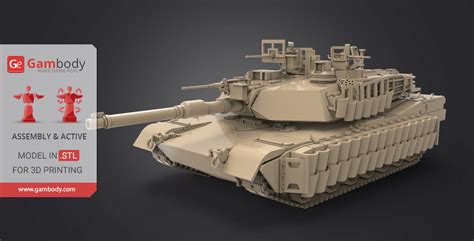 Tank M1a2 Abrams Tusk Stl Files For 3d Printing Gambody