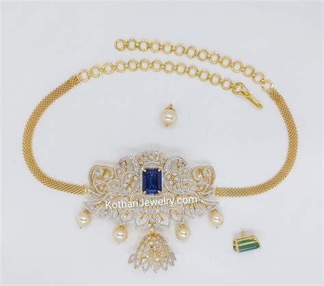 South Indian Peacock Design Diamond Choker Cum Bajubandh