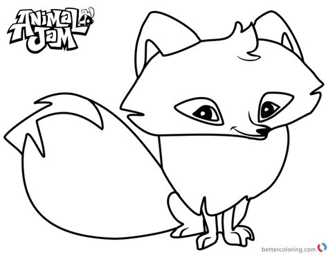 animal jam coloring pages arctic fox  printable coloring pages