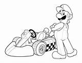 Mario Coloring Pages Super Bros Brothers Party Color Car sketch template