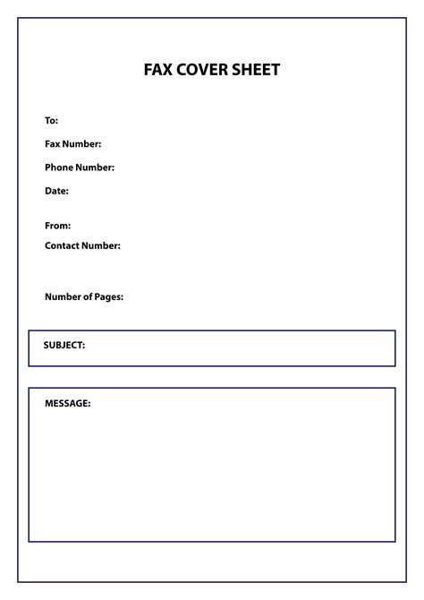 basic fax cover sheet template  word