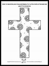 Coloring Cross Printable Flowers Pages sketch template