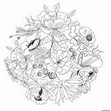 Adulte Fleur Coloriages Abbozzo Skizze Dessins Gratuit Crayon Adultes sketch template