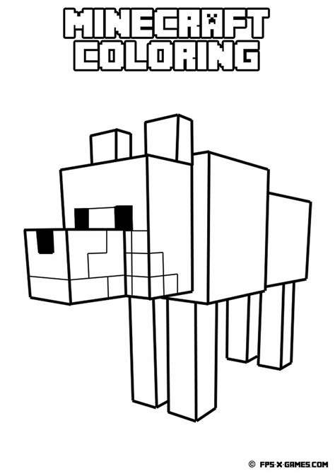 minecraft dog coloring pages coloring home