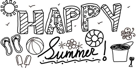 happy summer coloring page      march