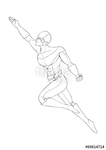 superhero drawing outline  getdrawings