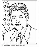 Coloring Presidents Pages Clinton President Bill Bush George Usa Printable William American Color Patriotic Sheets Drawing Printables Frank Clipart Anne sketch template