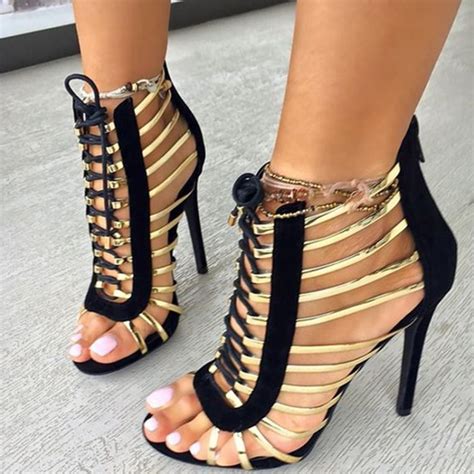2017 summer sexy high heels sandals open toe cover heel