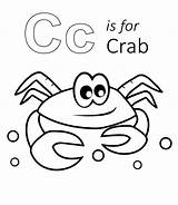 Crab Coloring Pages Letter Kids Beach Cute Sheet Learning Alphabet Printable Date sketch template