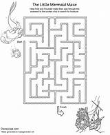 Mermaid Little Disney Printable Mazes Maze Disneyclips Mouse Mickey Funstuff sketch template