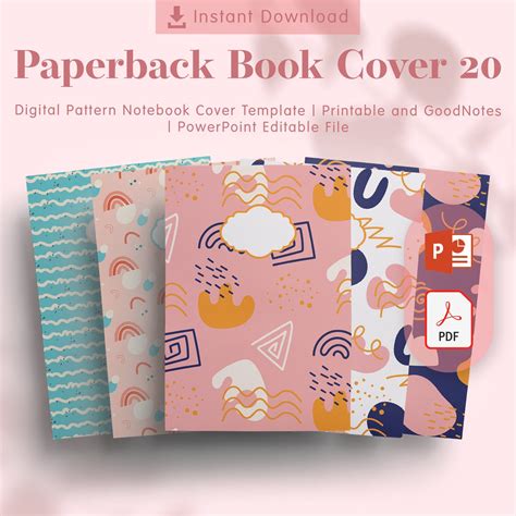 paperback book cover  xx pages digital etsy