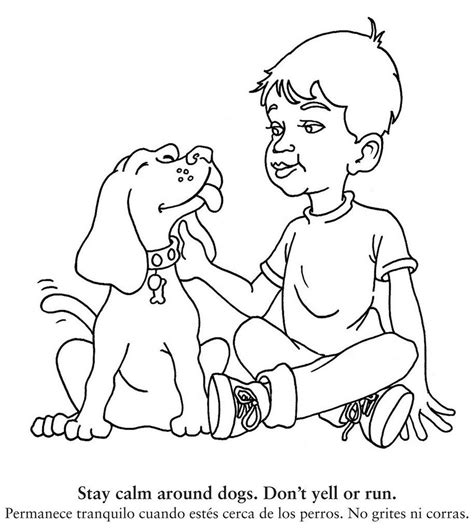 coloring book teaches children   safe  dogs