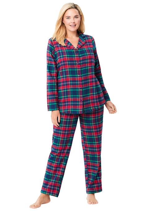 dreams  womens  size petite classic flannel pajama set pajamas walmartcom