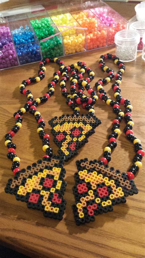 matching pizza kandi necklaces perler bead patterns perler beads designs kandi patterns