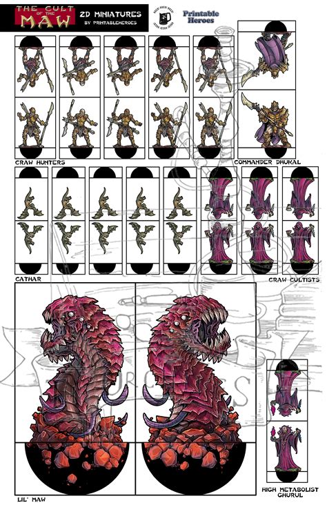 cult   maw including printable minis  orchives drivethrurpgcom