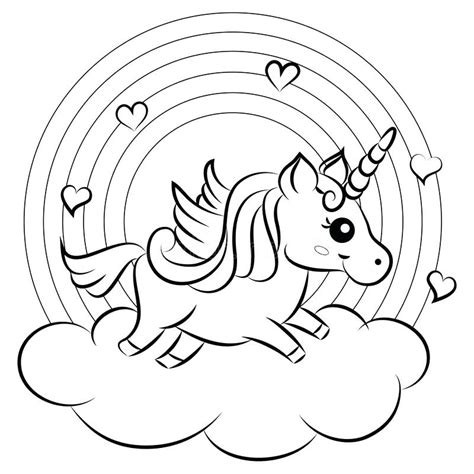 unicorn rainbow coloring pages usable educative printable unicorn