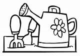 Tools Coloring Garden Pages Gardening Children Template sketch template